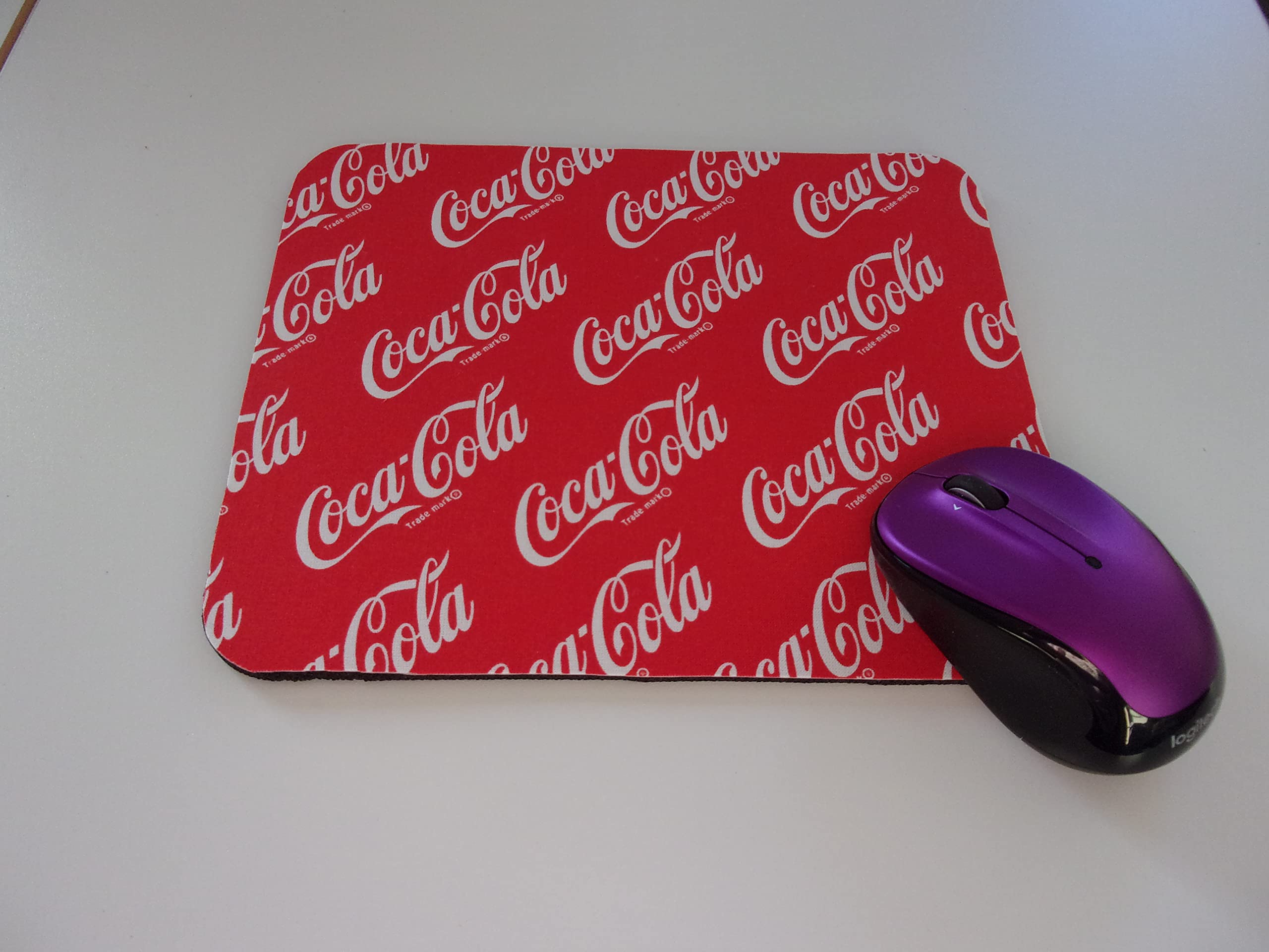 Original Coca Cola Themed Mouse Pad - Handmade Office Desk Accessory, Non-Slip Rectangle Mouse Mat for Computer & Gaming - Perfect Gift for Coke Fans, Home & Office Decor Use