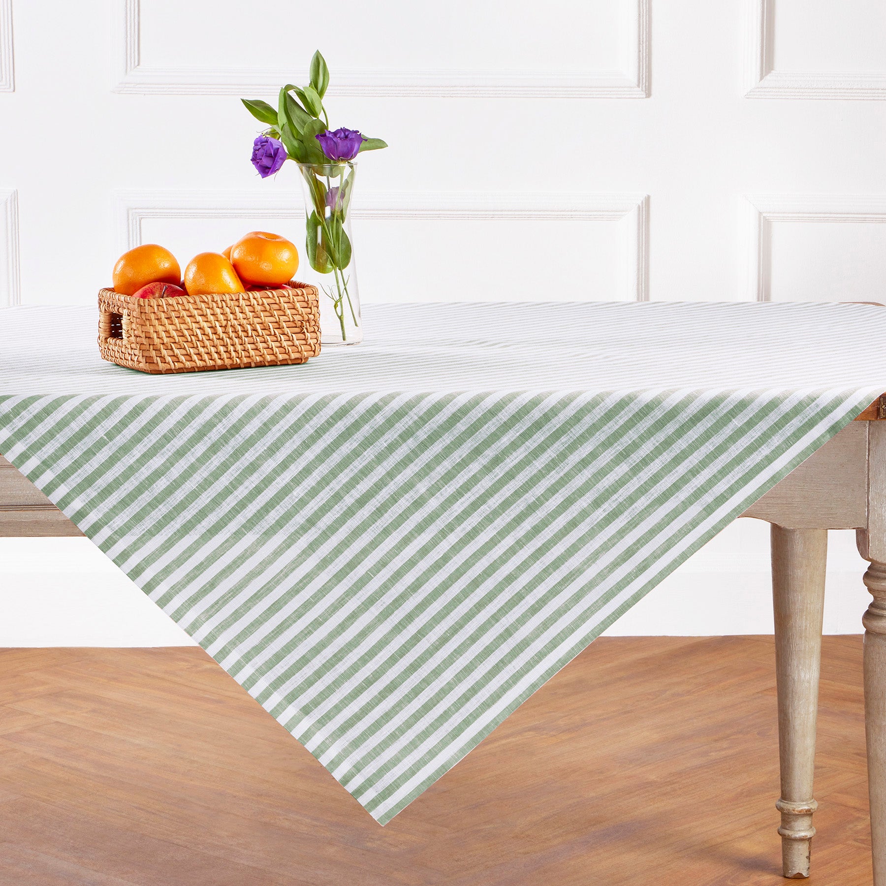 Amalfi Stripe Table Throw - Elegant Cotton Table Runner for Dining Room, Kitchen & Holiday Decor - Perfect for Weddings, Parties & Home Styling