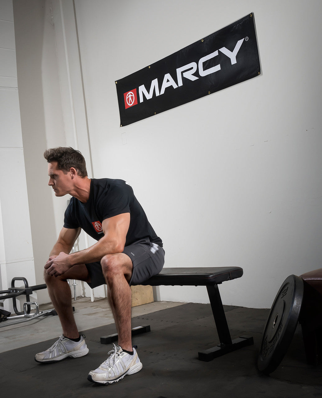 Marcy Gym Banner 69 x 17.5 Inches - Black or White Fitness Studio Sign - Perfect for Gyms, Home Workouts & CrossFit Studios