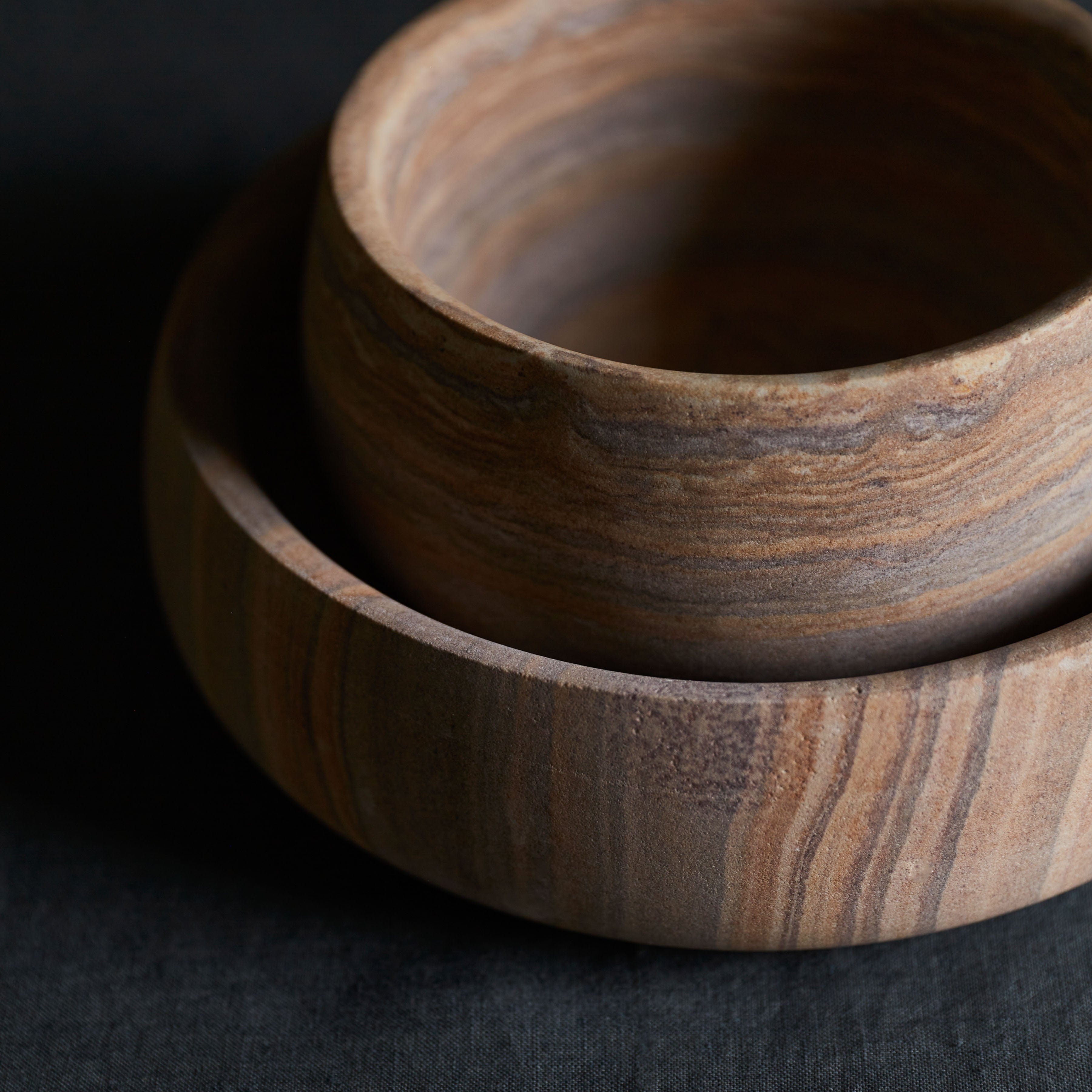 Eshana Sandstone Bowl - Handcrafted Natural Stone Bowl for Home Decor, Kitchen & Dining | Perfect for Serving, Display, and Meditation Spaces