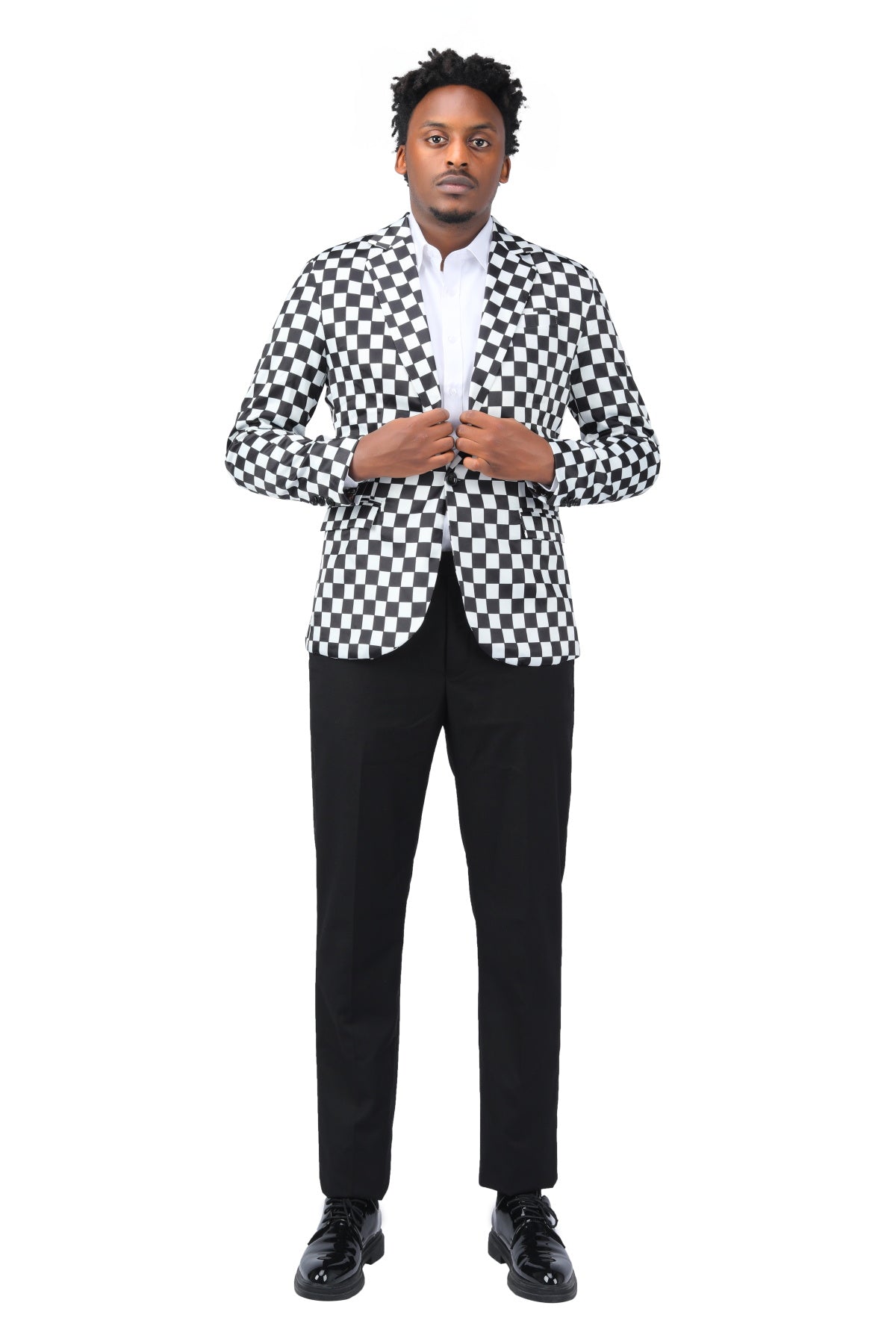 Checkerboard Print Blazer for Women - Slim Fit Plaid Jacket for Office, Business & Formal Occasions | Stylish Workwear & Professional Outfits
