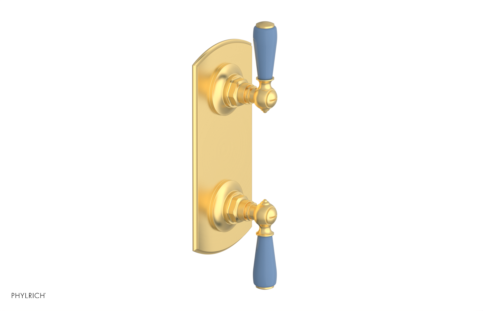 Jamestown Thermostatic Shower Valve with Volume Control & Diverter - Light Blue Accented Bathroom Fixture for Modern Home Renovation & Spa-Like Shower Experience