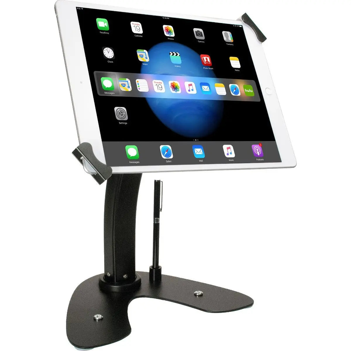 Universal Dual Security Kiosk with Locking Holder & Anti-Theft Cable - Secure Your Devices in Retail Stores, Libraries & Public Spaces