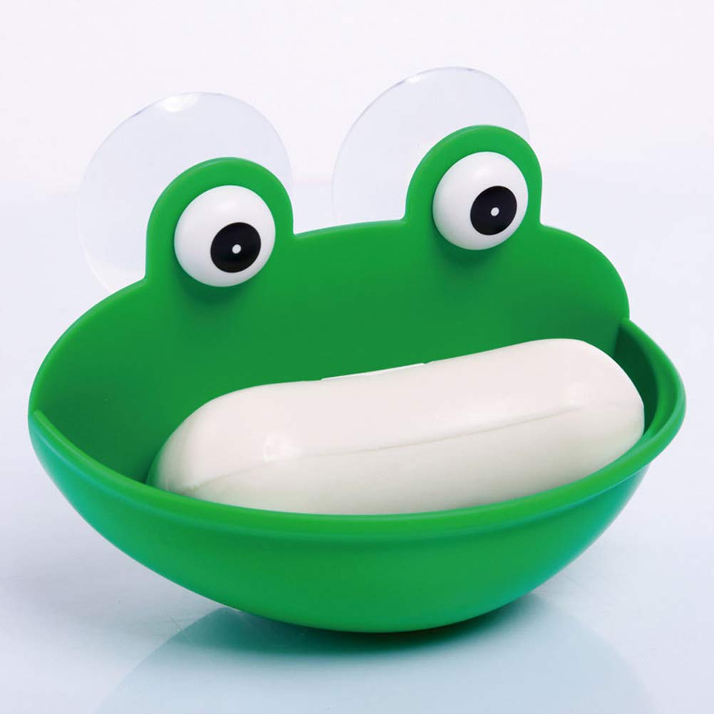 Wall Mount Soap Dish with Suction Cup - Cabilock Frog Shaped Soap Holder for Bathroom, Kitchen Sink | Durable Vacuum Container for Bar Soap Storage (Perfect for Showers, Vanities & Wet Areas)