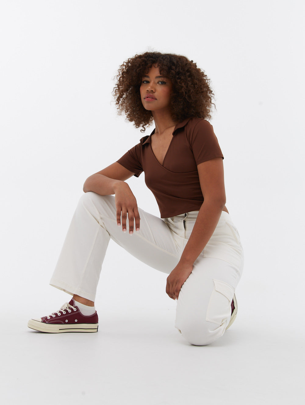 Stylish Constance Collared Wrap Crop Top for Women | Trendy Summer Blouse | Perfect for Casual Outings, Beach Vacations & Date Nights