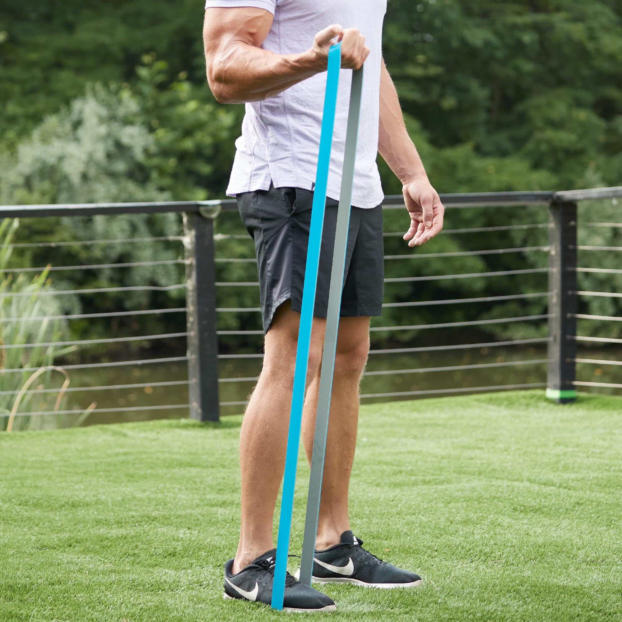 Premium BOSU Resistance Band Set - Heavy Duty Exercise Bands for Home Workouts, Strength Training, Yoga & Physical Therapy - Includes 5 Resistance Levels (Light to X-Heavy) for Full-Body Fitness & Muscle Toning