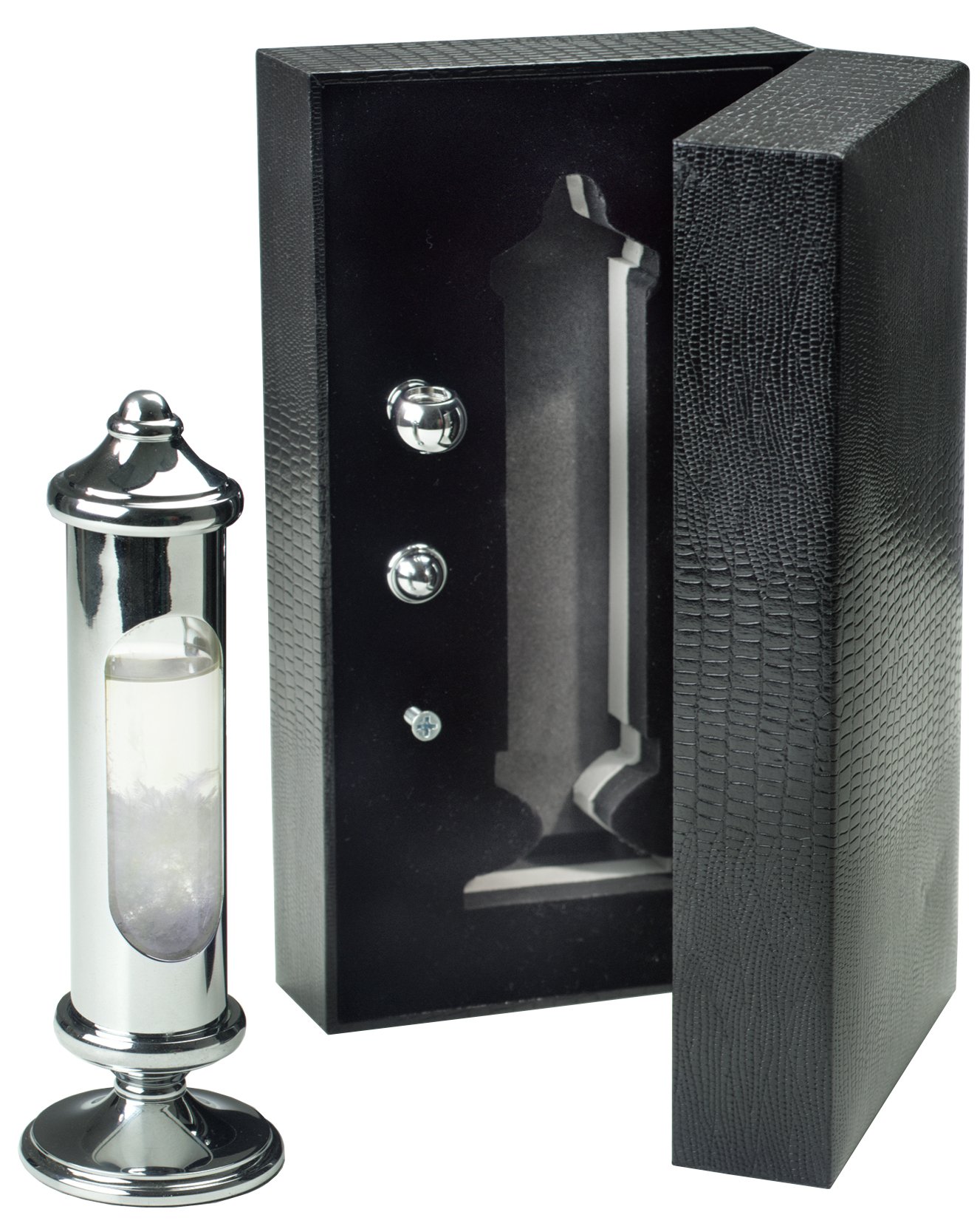 Premium Weems Stormglass in Chrome Finish - Black Gift Box | Nautical Weather Predictor for Home, Office & Marine Use