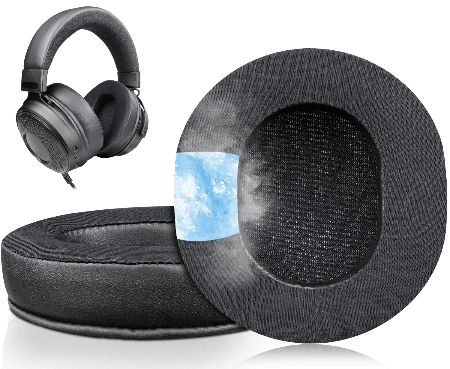 SOULWIT Cooling Gel Earpads Replacement for Razer Kraken V3 & Kraken V3 Pro Gaming Headset - Breathable Memory Foam Ear Cushions with Noise Isolation - Perfect for Long Gaming Sessions & Office Work