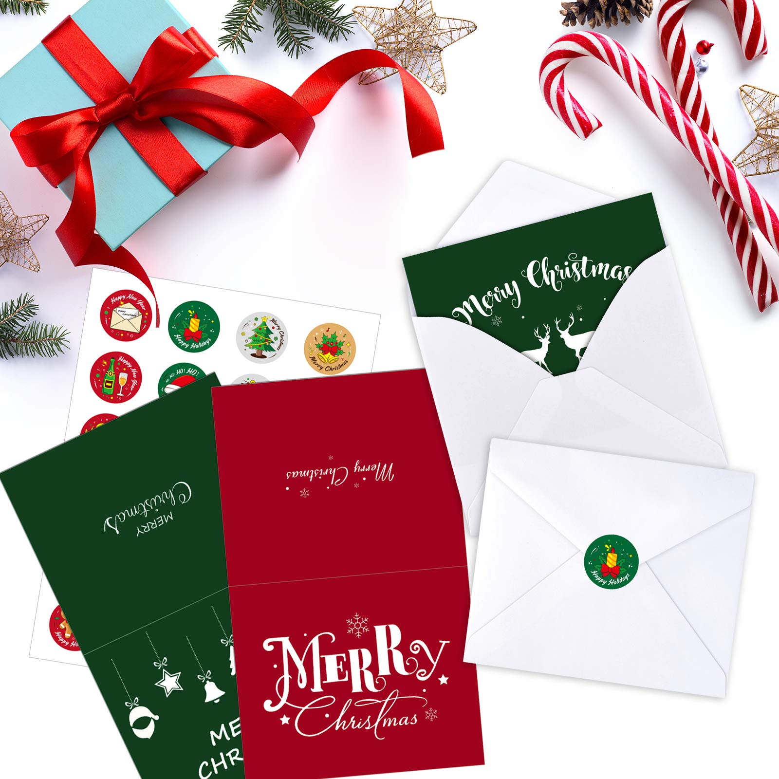 30 Pack MIAHART Christmas Greeting Cards Bulk Set - 6 Festive Holiday Designs with Envelopes, Blank Xmas Cards for Winter Celebrations, Office Parties & Family Gatherings