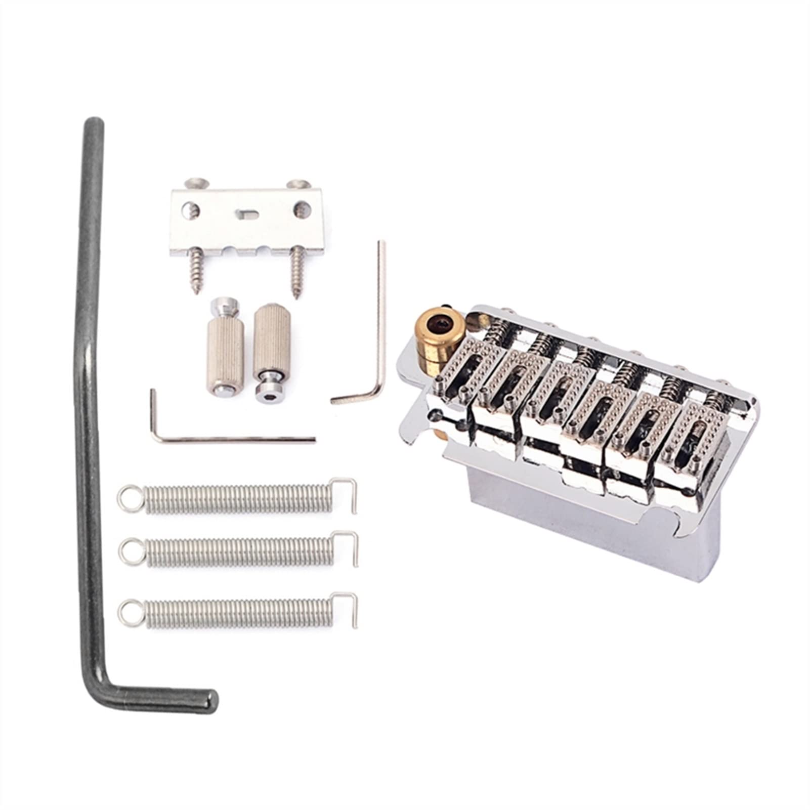 Electric Guitar Tremolo System Bridge Saddles Set - 6-Piece Replacement Parts for Electric Guitar Bridge - Perfect for Beginners & Professional Guitar Players (Rock, Blues, Metal Performance & Studio Recording)