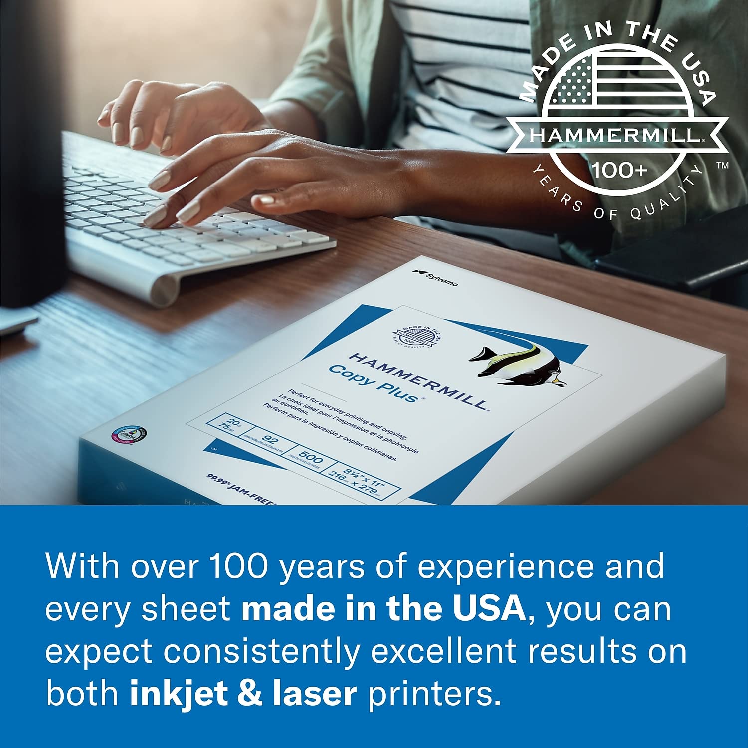 Hammermill Premium 20 Lb Copy Paper, 8.5 x 11 Inches, 3 Reams (1,500 Sheets) - 92 Bright White, Acid-Free Printer Paper for Home & Office Use - Made in USA, 3-Pack (500 Sheets per Ream) - Ideal for Printing, Copying, Faxing & Everyday Office Documents