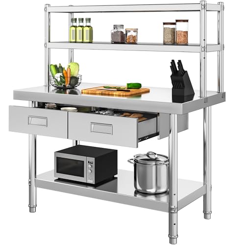 2 Tiers W/2 Drawers & Overshleves
