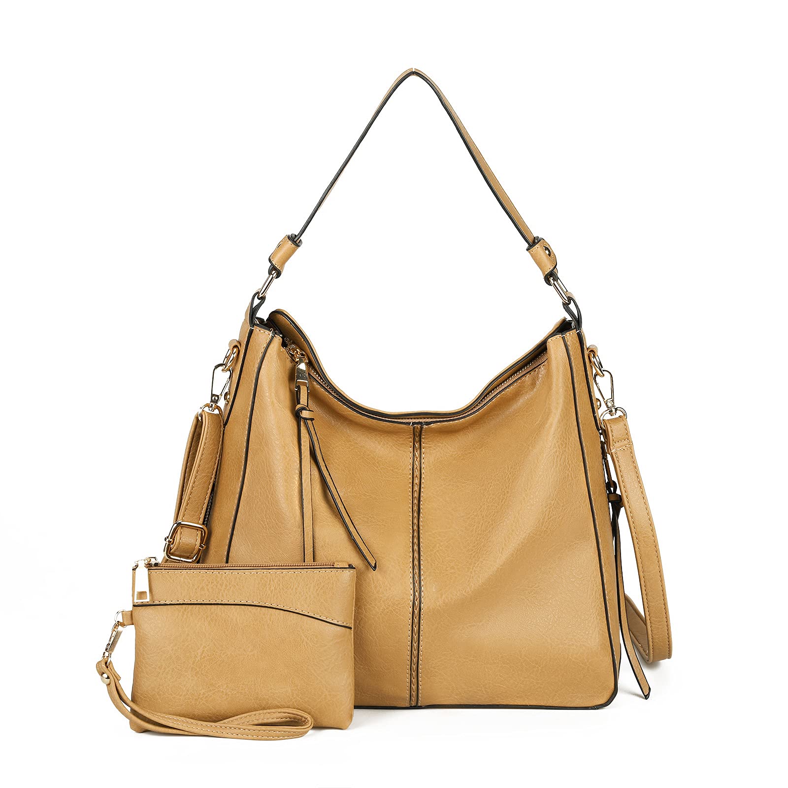 Women's Vegan Leather Hobo Bags - 2 Piece Crossbody & Top Handle Shoulder Purse Set for Work, Travel & Everyday Use