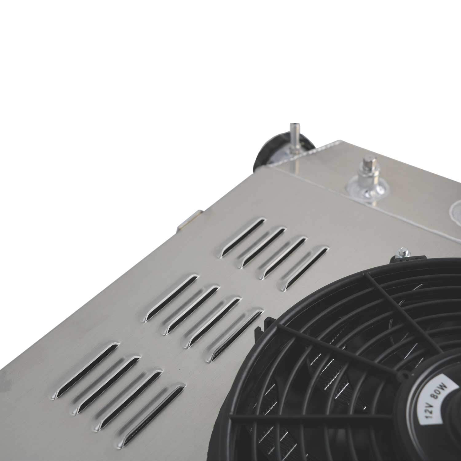 High-Performance ECMRAD 3-Row Aluminum Radiator for 1981-1986 Chevy K5 Blazer & Silverado 5.0L 5.7L V8 - Includes Dual 12