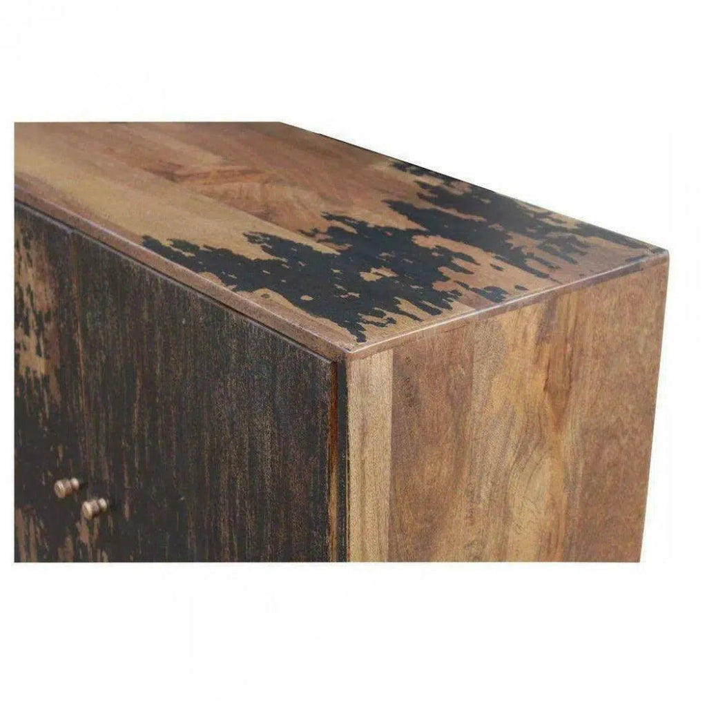 48 Inch Small Black Rustic Sideboard - Farmhouse Style Buffet Cabinet for Dining Room, Living Room, Entryway Storage & Home Decor