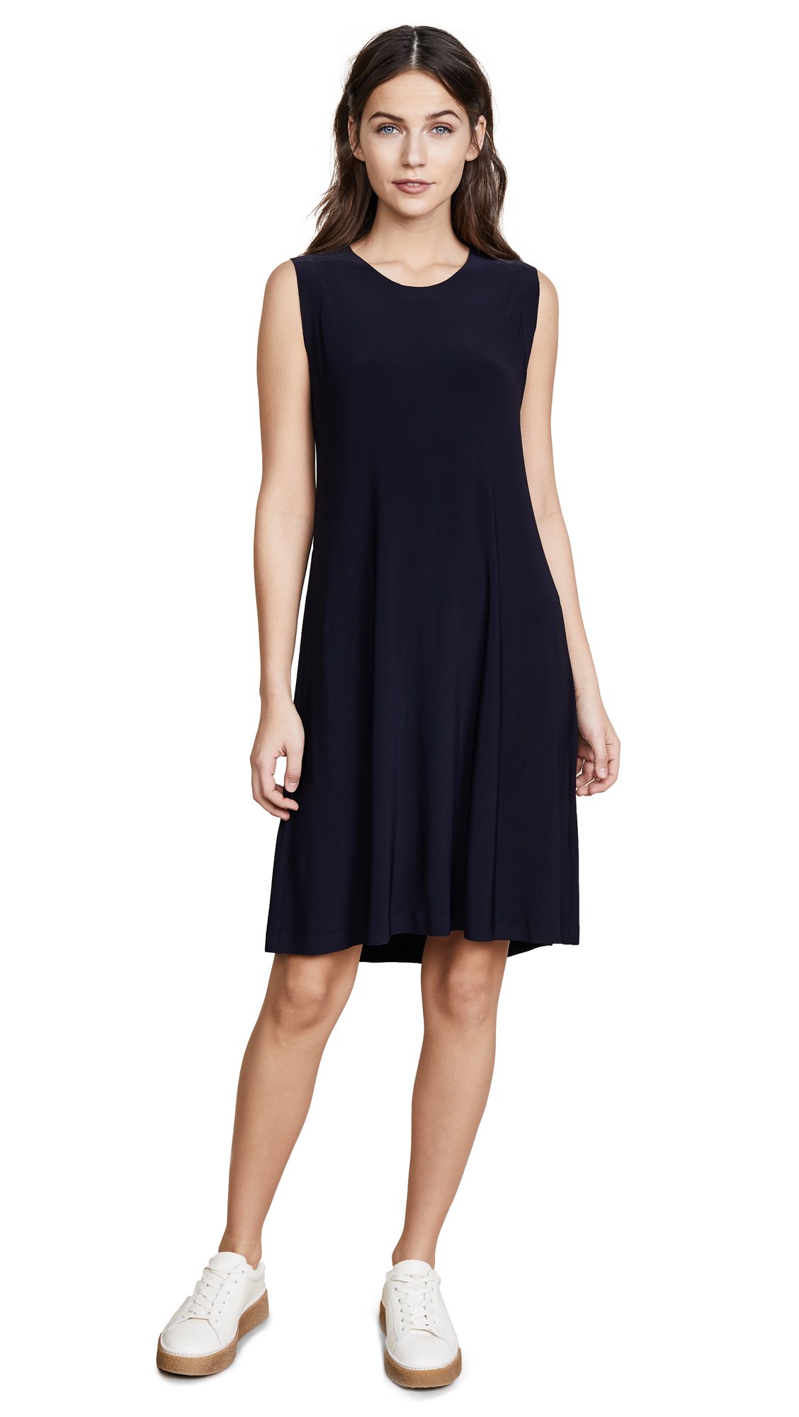 Norma Kamali Women's Sleeveless Swing Dress - Flowy A-Line Mini Dress for Summer, Beach & Casual Wear | Perfect for Vacations, Parties & Everyday Style