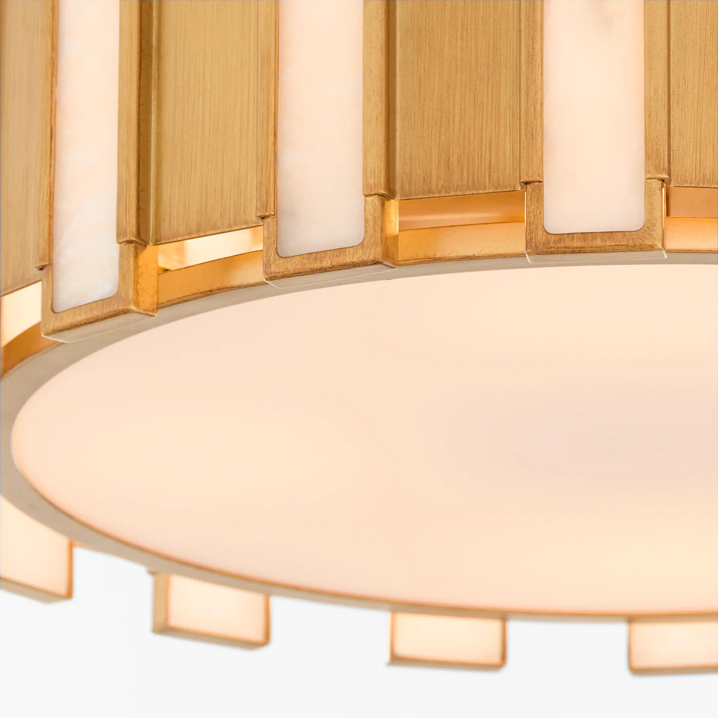 Cyan Design 11948 Volterra 4-Light Flush Mount Ceiling Fixture in Aged Brass with Alabaster Glass Panels – Perfect for Bedroom, Hallway & Entryway Lighting