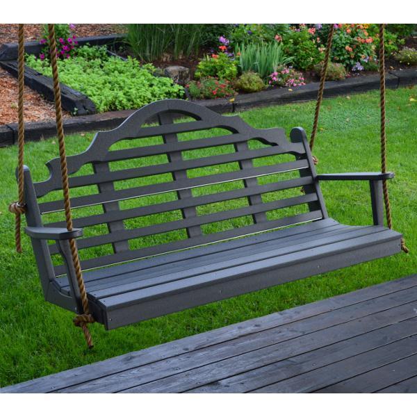 A & L Furniture Poly Marlboro Swing - Durable Outdoor Patio Swing with Weather-Resistant Cushions for Garden, Backyard, and Porch Relaxation