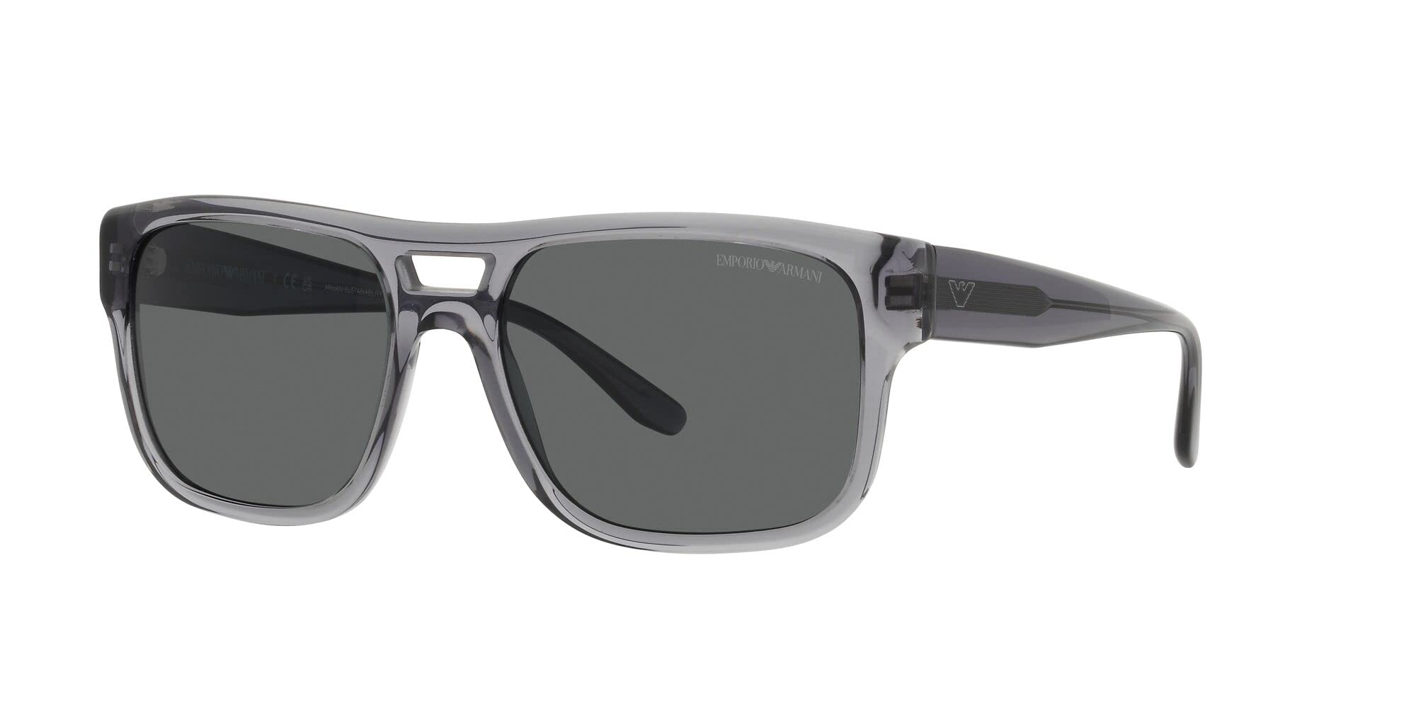 Emporio Armani EA4197 Men's Rectangular Polarized Sunglasses UV Protection - Stylish & Durable for Driving, Beach & Outdoor Activities
