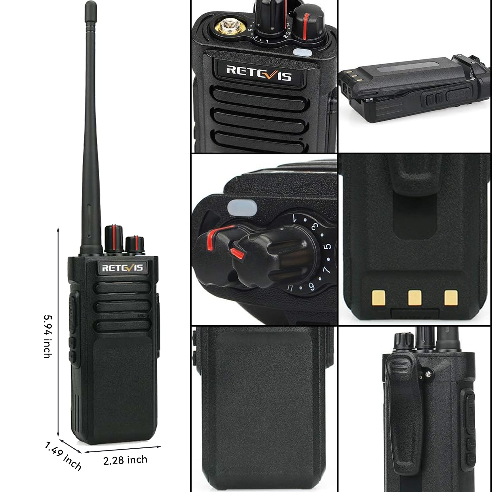 Retevis RT29U Waterproof Military Grade Walkie Talkies - 2 Way Radio with 3200mAh Battery, Emergency Alarm & Long Range Communication (Black, 1 Pack) - Ideal for Urban Adventures, Construction Sites & Outdoor Emergencies
