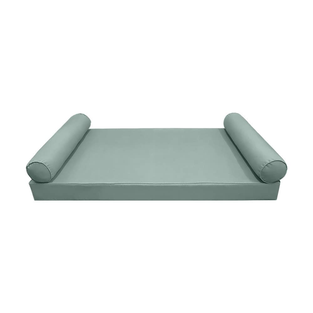 Prolinemax S5 Outdoor Daybed Slipcover - Waterproof Mattress & Bolster Pillow Cushion Covers with Pipe Trim for Patio, Poolside, and Garden Furniture AD002