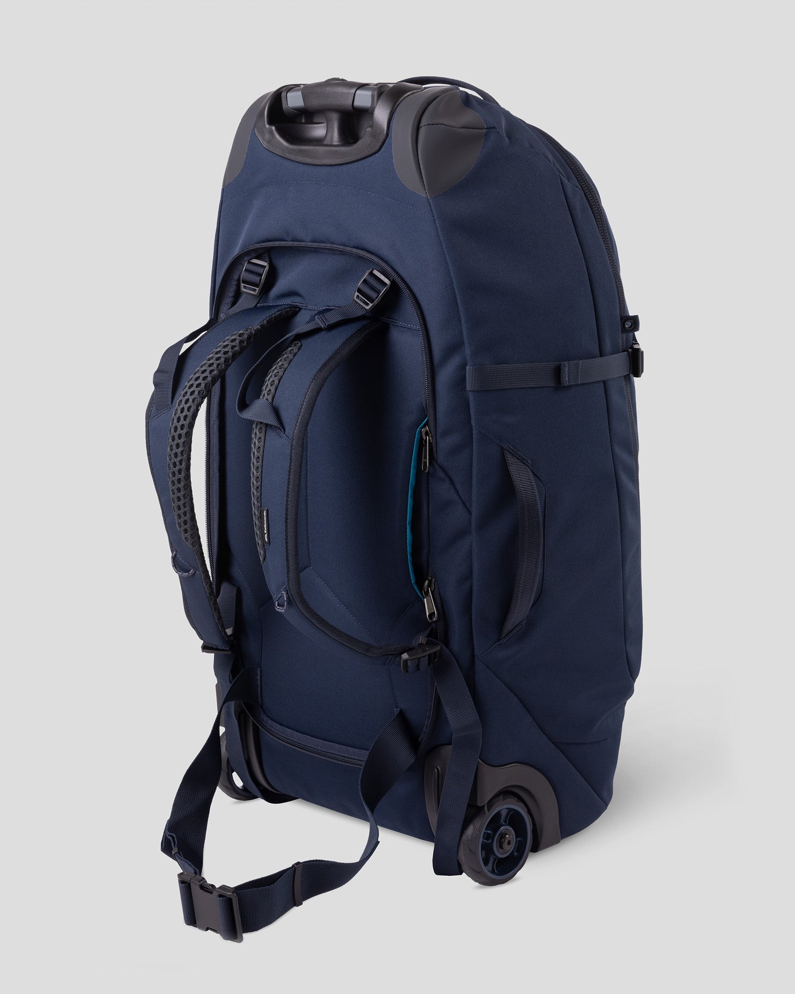 Hybrid Trolley v5 50L Travel Backpack - Lightweight Carry-On Luggage for Men & Women, Waterproof Duffle Bag with Wheels - Perfect for Air Travel, Gym, Camping & Outdoor Adventures (Pure Navy)
