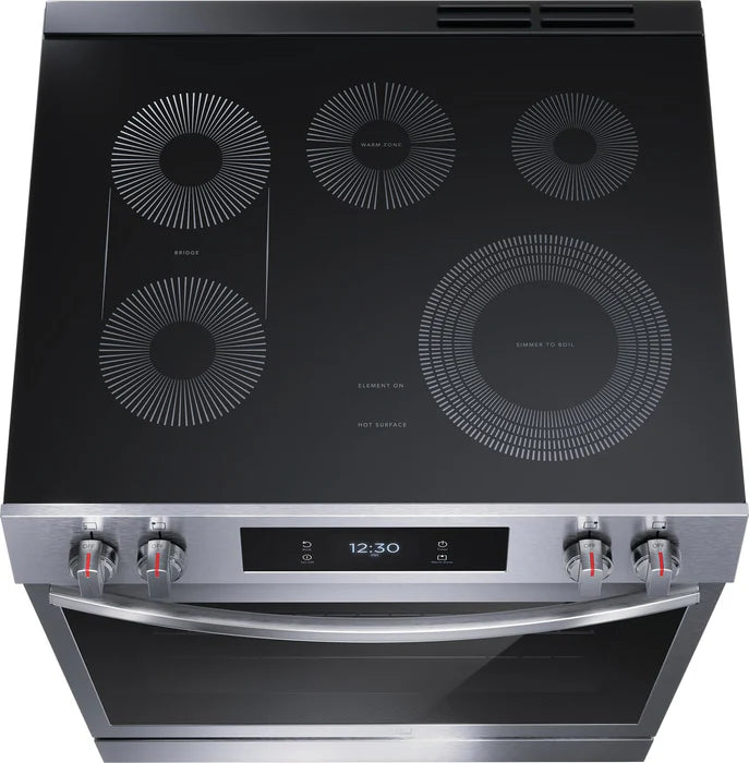 Frigidaire Gallery GCFE306CBD 30-Inch Black Stainless Steel Front Control Electric Range with Total Convection - Perfect for Home Kitchens & Modern Cooking