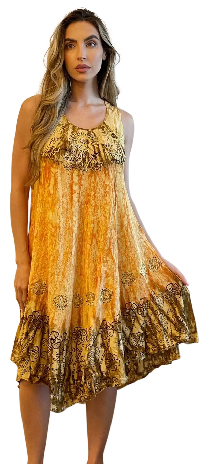 Tie Dye Summer Dress - Beach Cover Up for Vacation & Pool