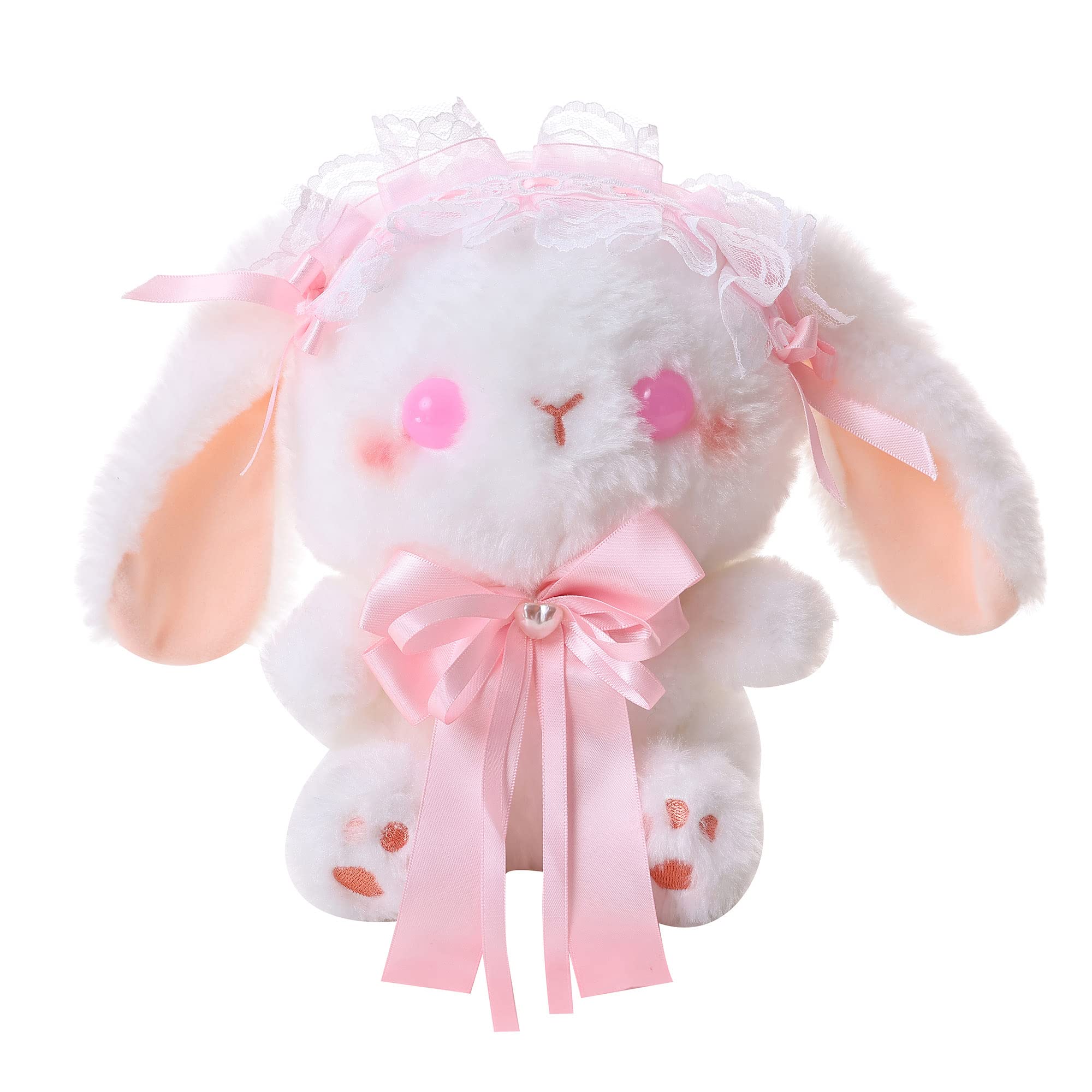 Cute 9 Inch Pink Lolita Bunny Plush Toy - Soft Stuffed Animal Doll for Kids, Girls & Boys - Perfect Gift for Birthdays, Valentine's Day & Nursery Decor