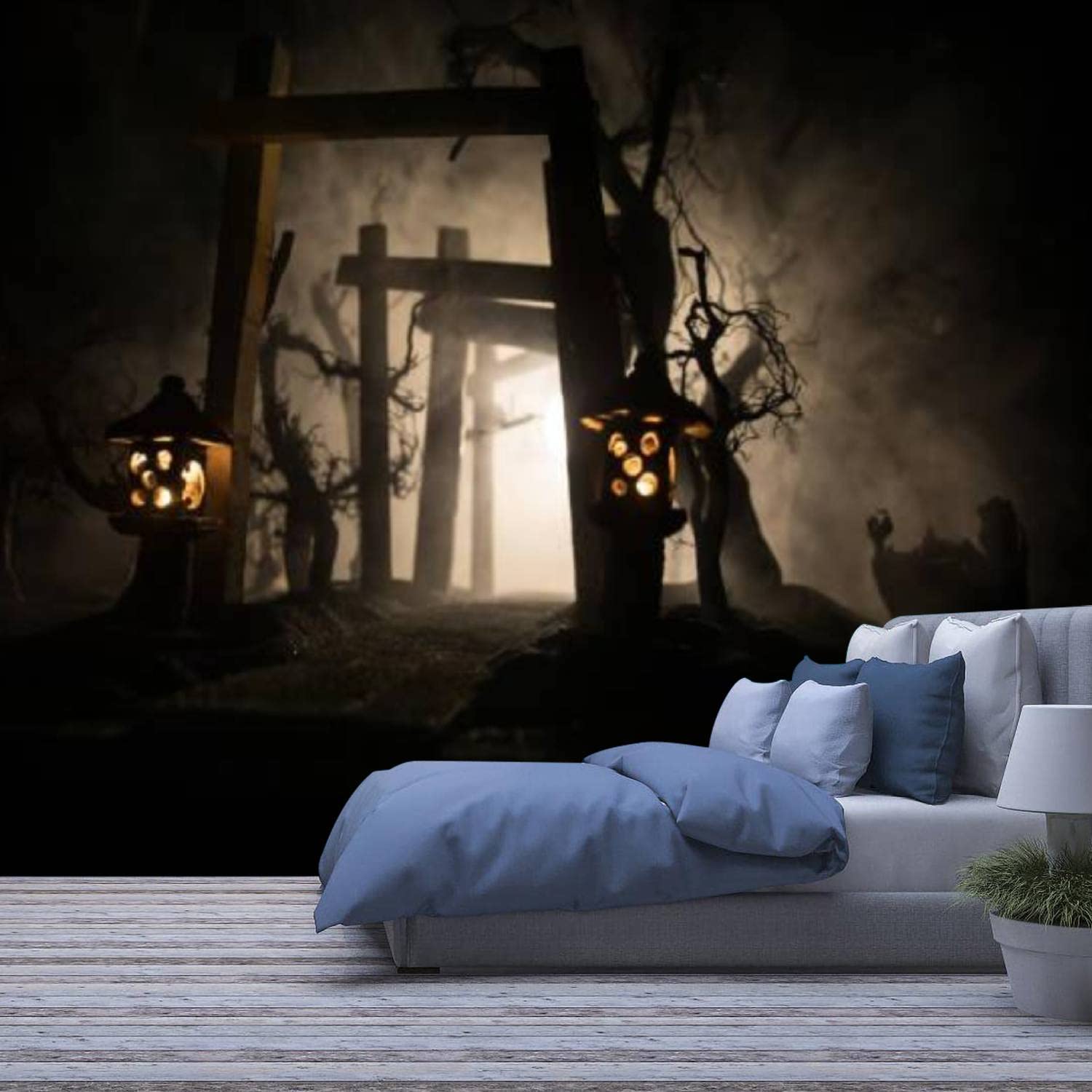 Modern 3D Removable Wallpaper - Self-Adhesive Peel & Stick Wall Decals - Abstract Japanese Style Wooden Tunnel Wall Murals for Living Room & Bedroom Decor | Perfect for Home Renovation, Apartment Makeovers & DIY Interior Design