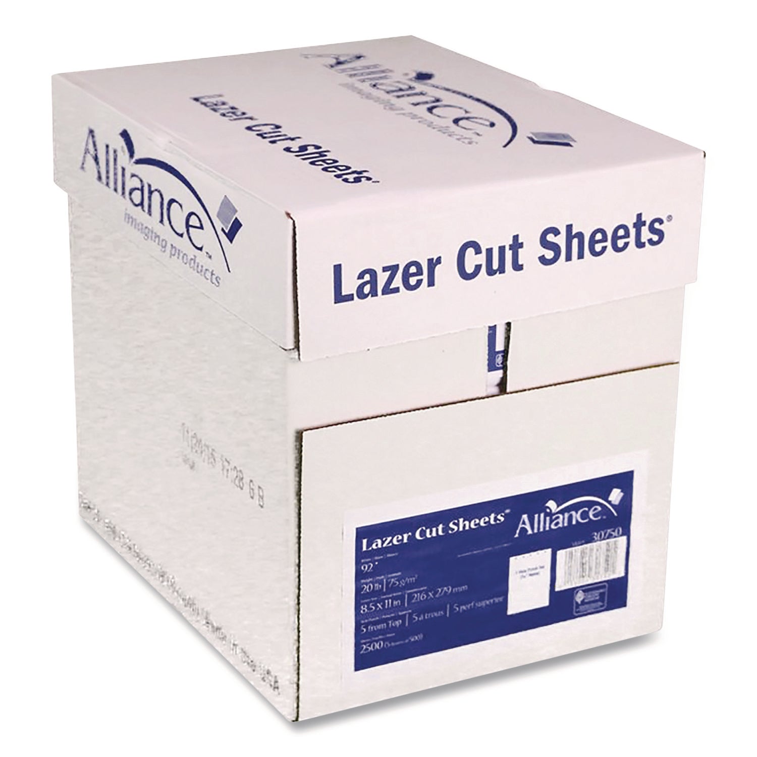 Premium Laser Cut Printer Paper - 92 Bright, 5-Hole Punched, 20 lb Bond Weight, 8.5 x 11 Inches, White - 500 Sheets per Ream (5 Reams/Carton) - Ideal for Office Documents, School Projects & Home Printing