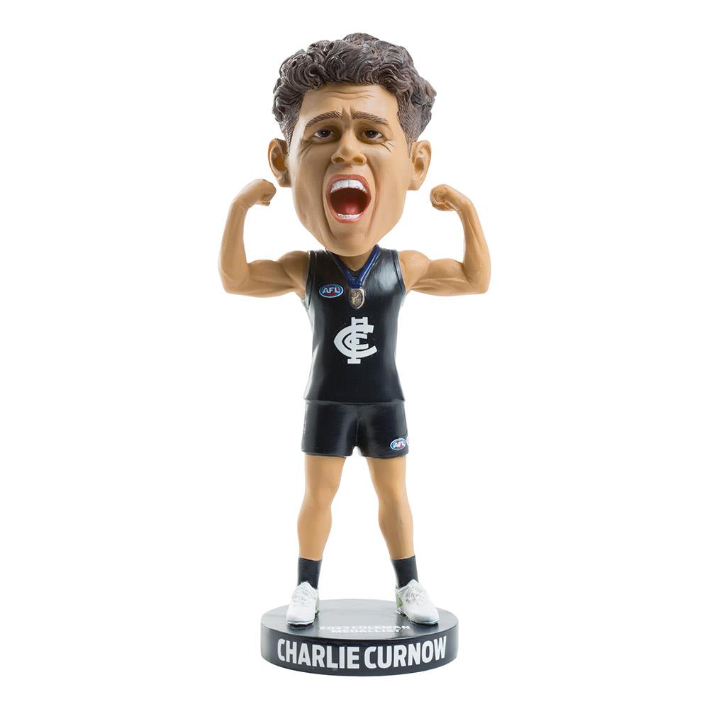 Official AFL Carlton Blues Charlie Curnow 2023 Coleman Medalist Bobblehead - Collectible Sports Memorabilia for Fans & Home Decor