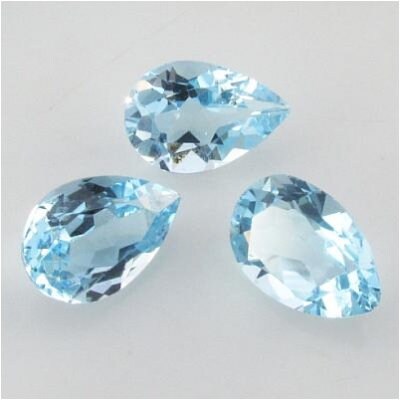 Wholesale Natural African Sky Blue Topaz Pear Cut Loose Stones - 6x4mm to 13x9mm Sizes, VVS Eye Clean Quality for Jewelry Making & Engagement Rings