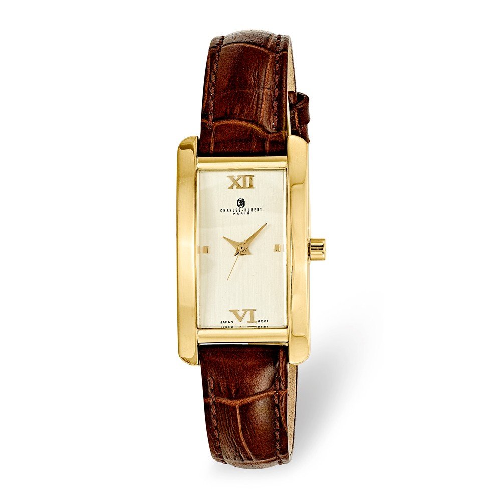 Sonia Jewels Ladies Charles Hubert Leather Band Cream Dial 21x30mm Watch 7.5