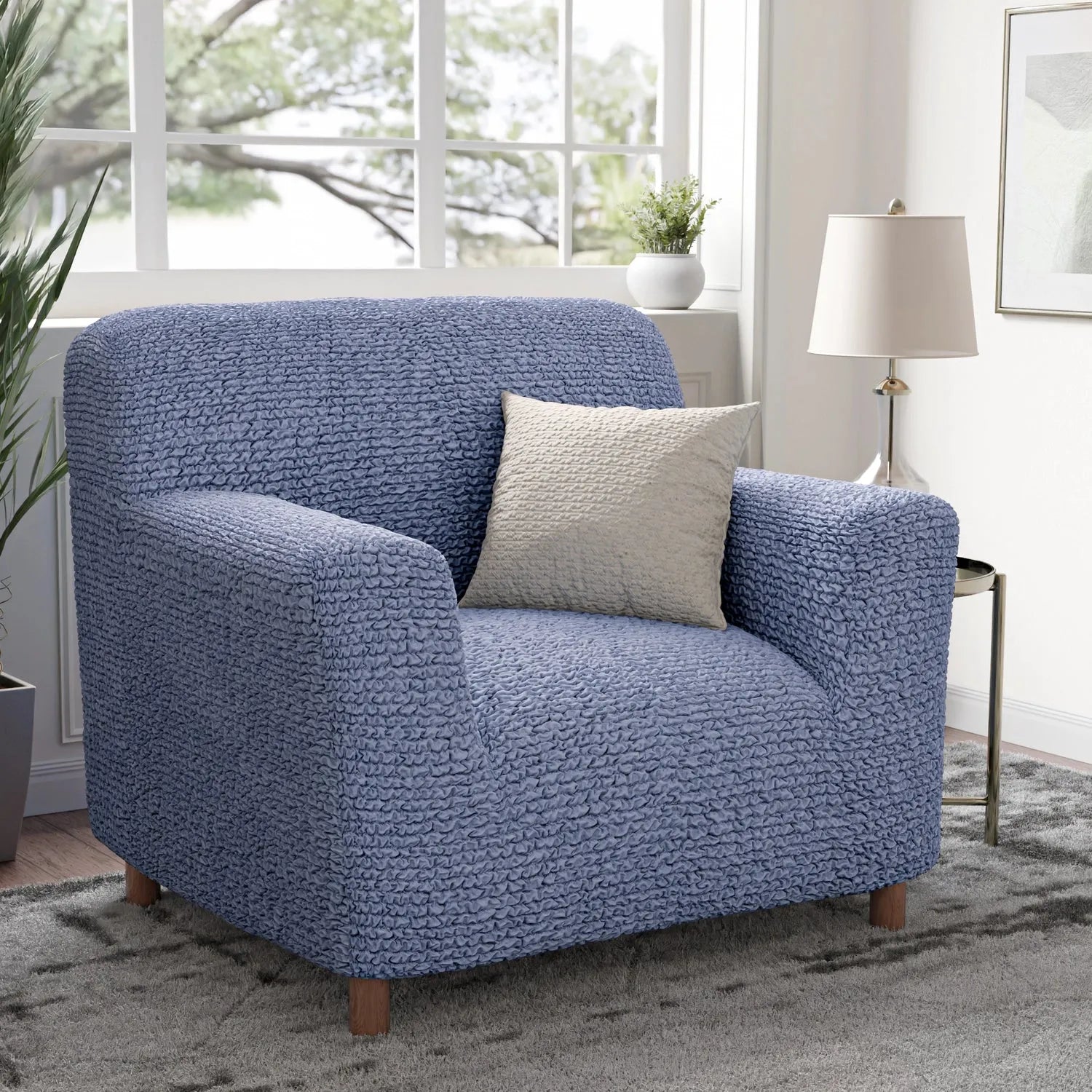 Microfiber Armchair Slipcover - Stretchable Furniture Protector for Living Room, Bedroom & Office - Easy Washable Sofa Cover for Pets & Kids