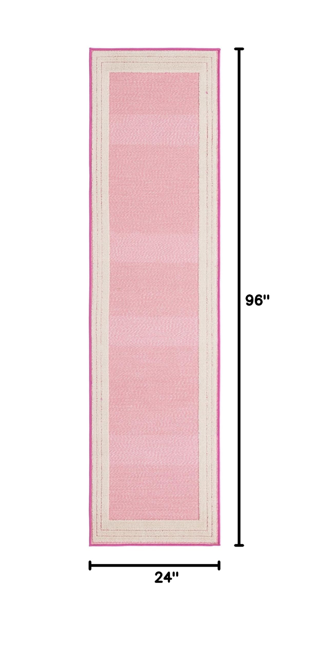 Aruba Outdoor Collection 8 Ft Runner Pink Low-Pile Rug - Waterproof & Durable for Patio, Deck, Poolside - Perfect for Hallways & Entryways - Rugs.com