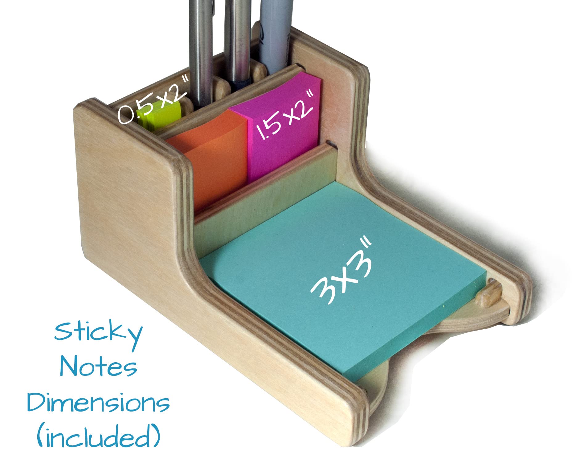 Premium Pen and Sticky Notes Holder with Notepad - Perfect for Office, School & Home Organization | Desktop Writing Accessories for Professionals & Students