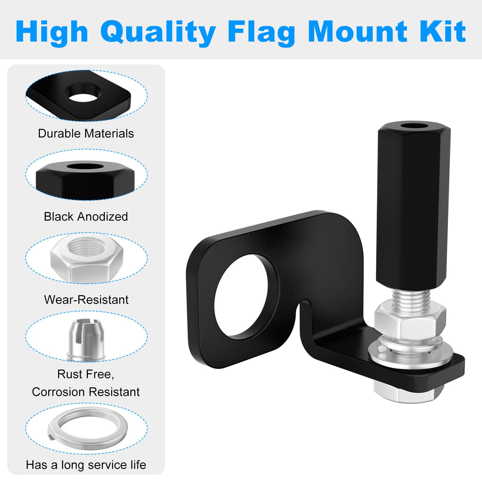 Dirt Bike Flag Mount Kit for Motorcycle, Motocross & ATV - 1/4