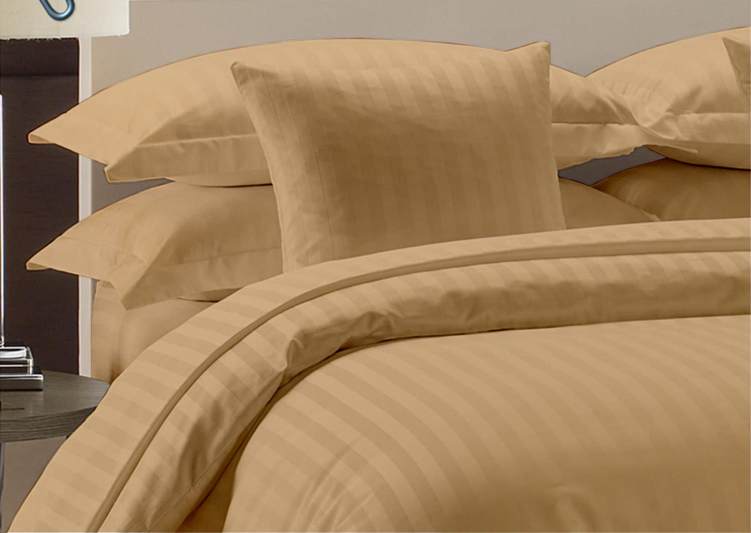 Luxury 800 Thread Count 6-Piece Queen Size Sheet Set - 100% Egyptian Cotton, Taupe Stripe - Soft & Breathable for Ultimate Comfort - Perfect for Bedroom, Guest Room, or Hotel Use