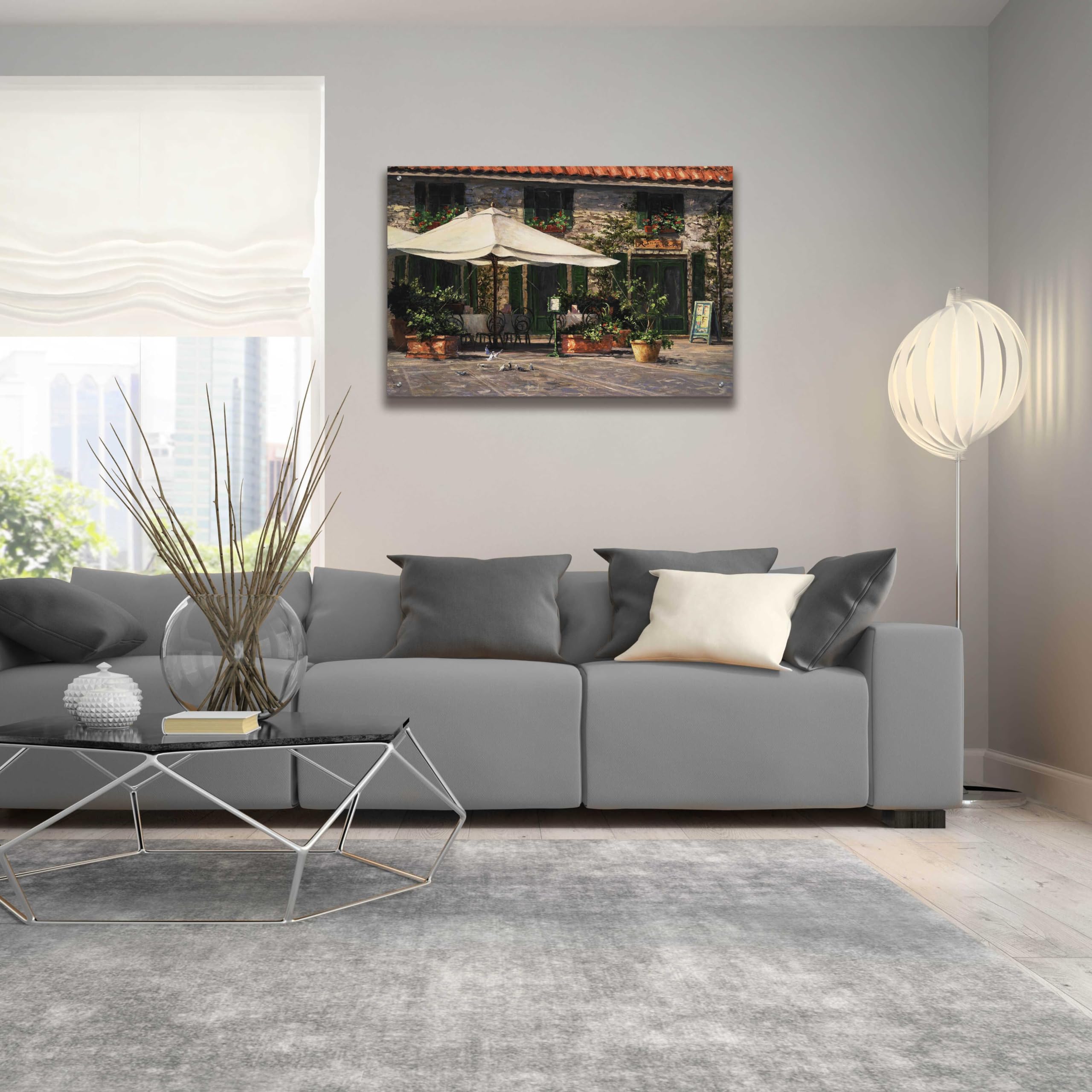 Epic Art 'Ristorante Il Pozzo' by Art Fronckowiak - 36x24 Inch Acrylic Glass Wall Painting - Modern Home & Office Decor - Perfect for Dining Rooms, Living Rooms & Galleries