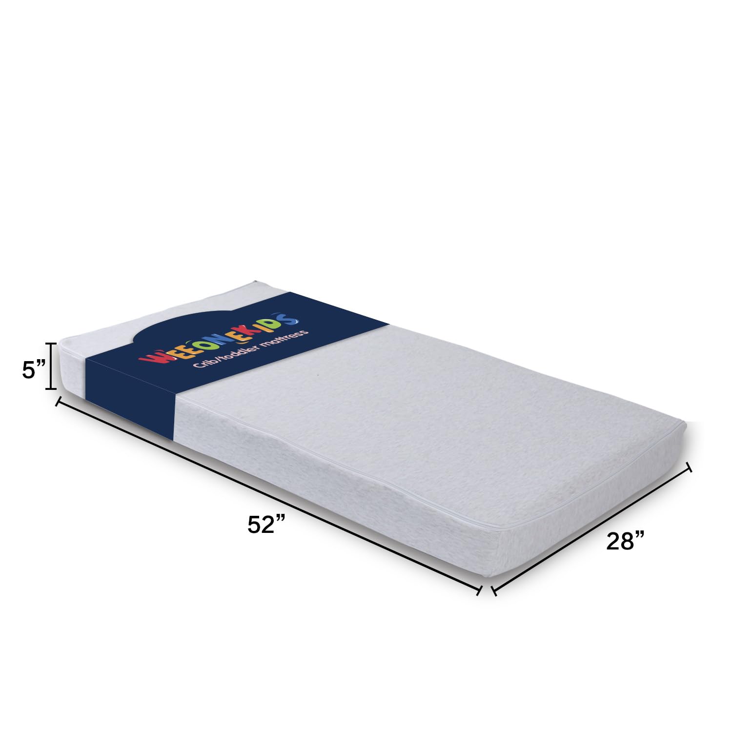 5 Inch 100% Memory Foam Baby Crib Mattress - Waterproof & Hypoallergenic Cover - Fits All Standard Cribs & Toddler Beds - Perfect for Nursery, Daycare & Travel (CertiPUR-US Certified)