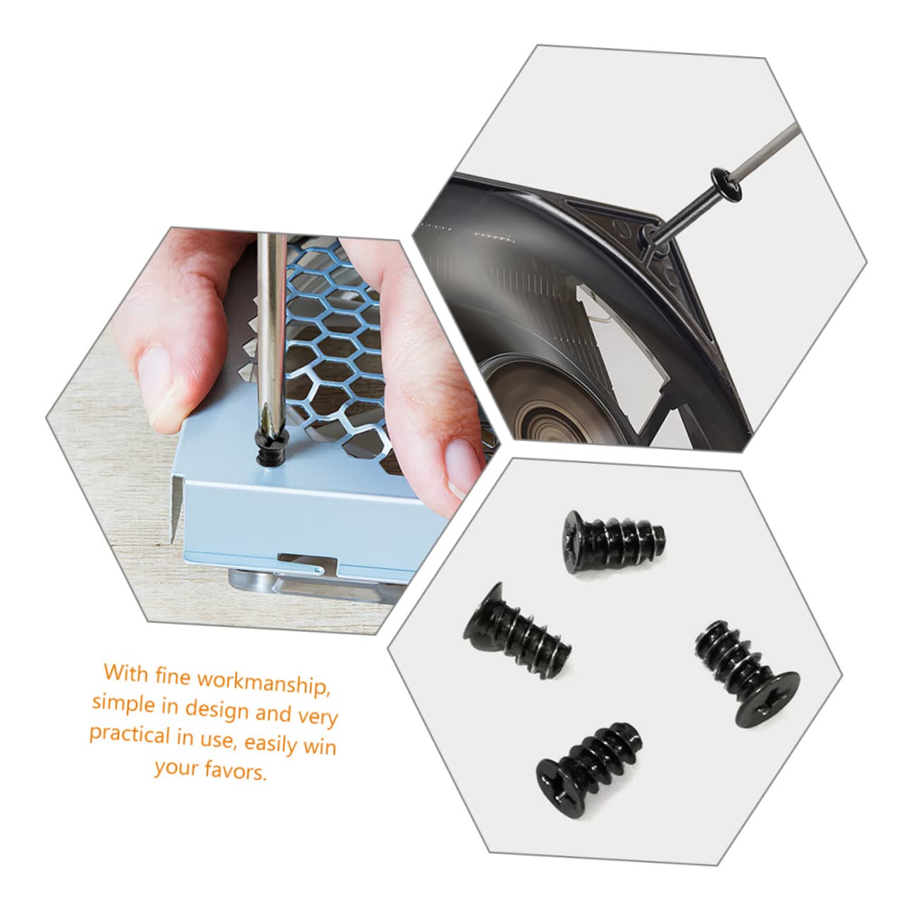 Uonlytech 4 Sets Computer Case Fan Mount Screws - Standard Flat Head & Cross Head Screws for PC Cooling Fan Installation | Perfect for Gaming PC Builds, Computer Upgrades & DIY Case Mods