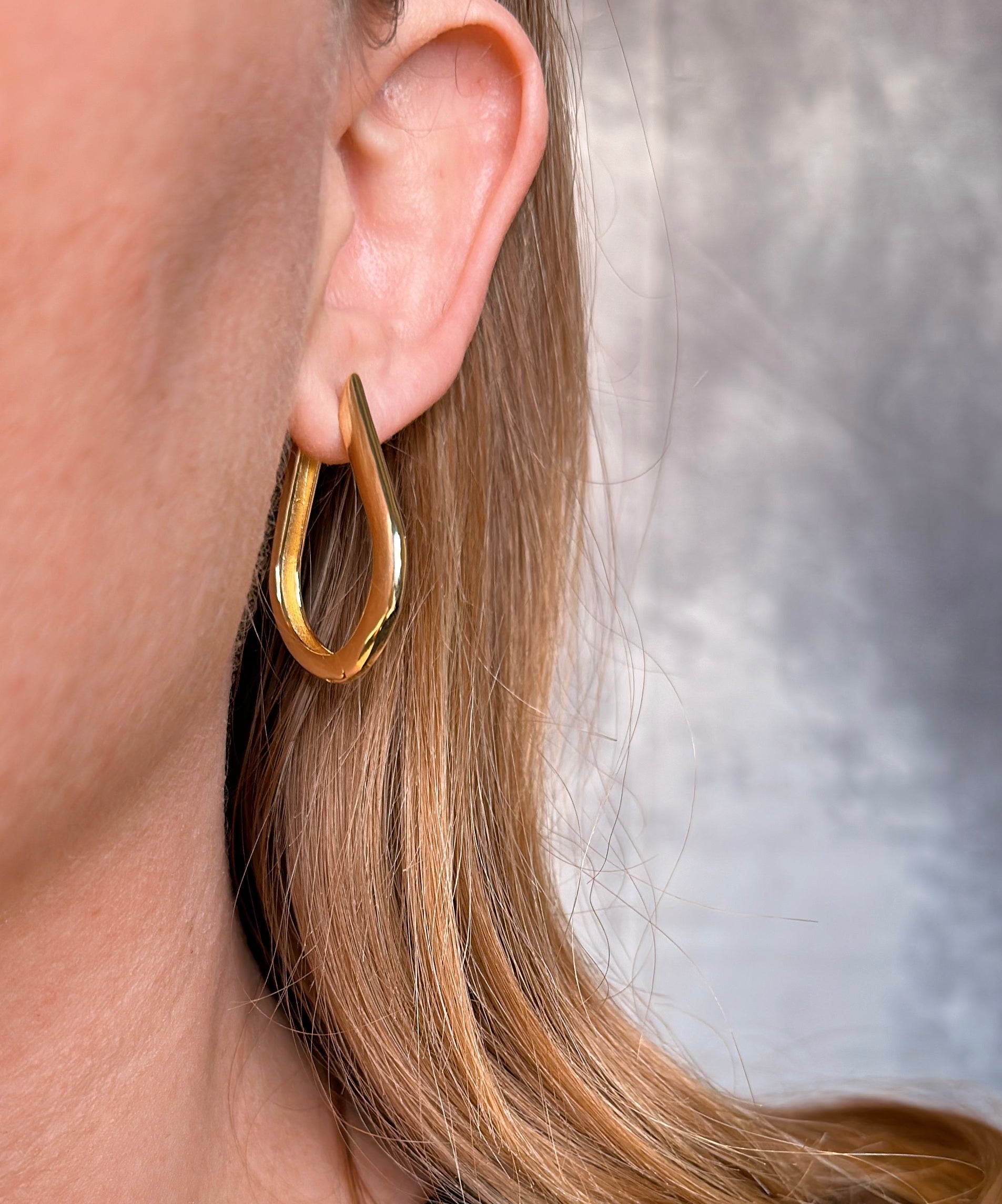18K Gold Filled Teardrop Hoop Earrings for Women - Elegant Dangle Drop Earrings for Party, Wedding & Everyday Wear