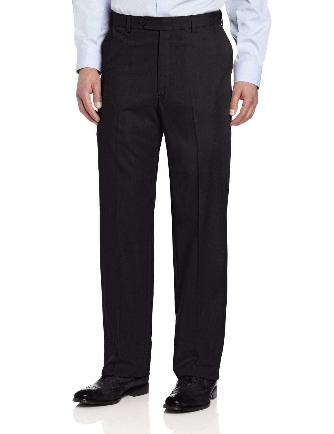 Premium Wool Blend Flat Front Dress Pants for Big & Tall Men - Comfortable Office Wear & Formal Occasions