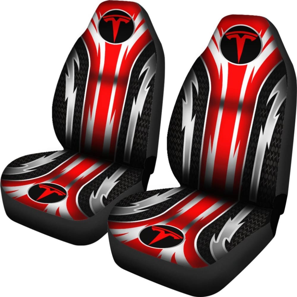 Premium Red Tesla Seat Covers for Model 3/Y/S/X - 2-Piece Front Set - Waterproof & Anti-Slip Protection - Perfect for Road Trips & Daily Commutes