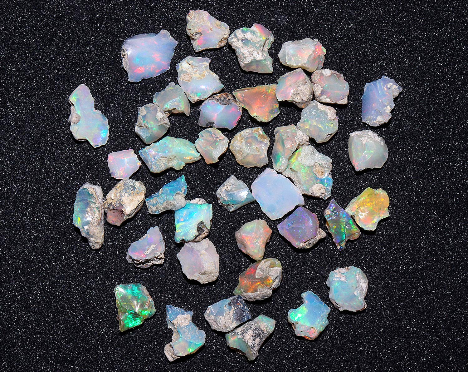 Premium 100g Natural Ethiopian Welo Opal Rough Gemstones - A Grade Multi Fire Raw Opals for Jewelry Making, Tumbling, Healing Crystals & Loose Gemstones | DIY Crafts, Meditation & Spiritual Gifts