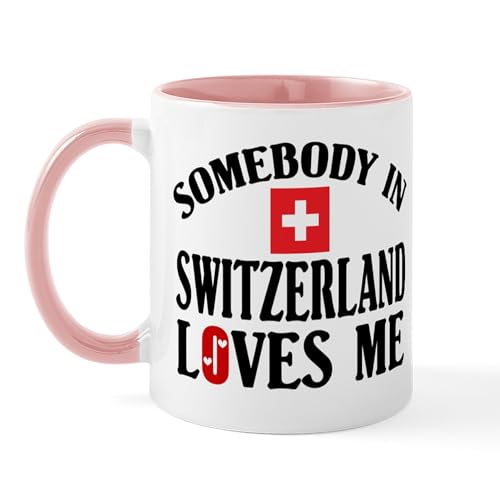 White/Pink Inside - Somebody In Switzerland Mug