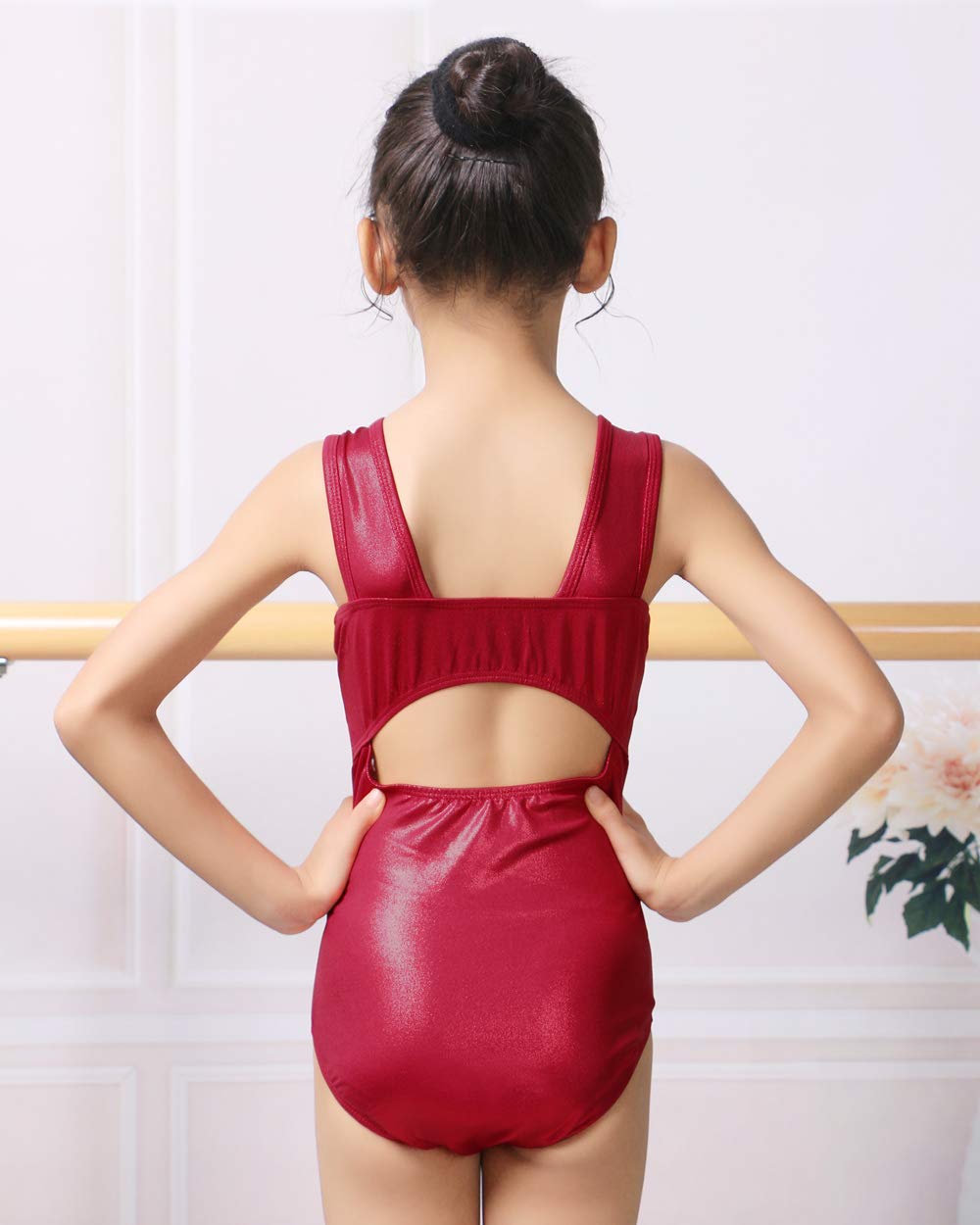 **BAOHULU Girls Gymnastics Leotard with Shiny Jewels – Kids Dance & Athletic Wear for Ballet, Cheerleading & Performance**