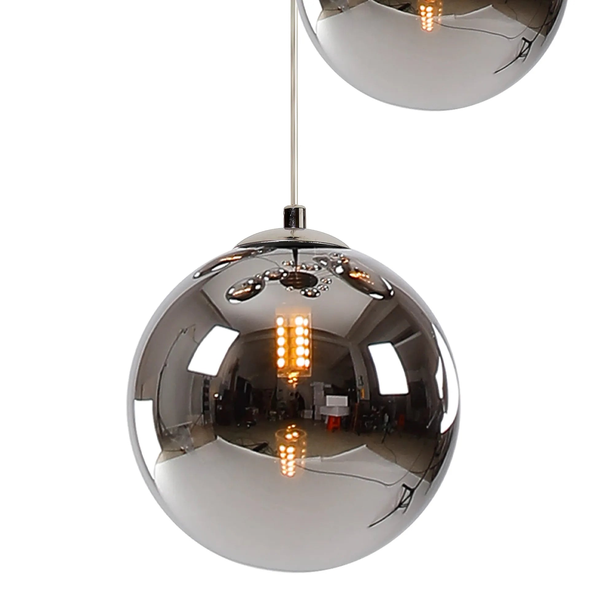 Austin 31cm Round Glass Pendant Light Fixture with 3 G9 Bulb Sockets - Perfect for Kitchen Island, Dining Room, and Modern Home Lighting