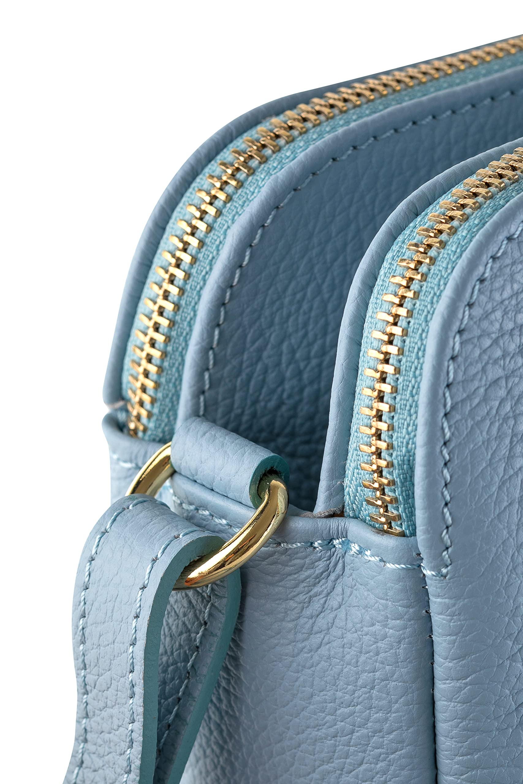 Baroncelli Genuine Italian Soft Leather Crossbody Bag with Long Stripe - Made in Italy | Perfect for Travel, Shopping & Everyday Use